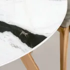 Table d'extérieur ronde en céramique blanche Panda fabriquée en Italie - Pegaso Viadurini