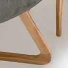 Table d'extérieur ronde en céramique pierre grise fabriquée en Italie - Pegaso Viadurini