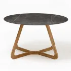 Table d'extérieur ronde en céramique pierre grise fabriquée en Italie - Pegaso Viadurini