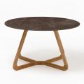 Table d'extérieur ronde en céramique marron Pulpis fabriquée en Italie - Pegaso