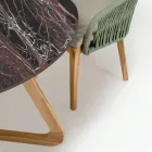 Table d'extérieur ronde en céramique rouge Domus Made in Italy - Pegaso Viadurini