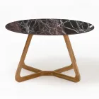Table d'extérieur ronde en céramique rouge Domus Made in Italy - Pegaso Viadurini