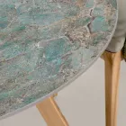 Table ronde d'extérieur en céramique Santos fabriquée en Italie - Pegaso Viadurini