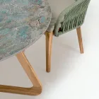 Table ronde d'extérieur en céramique Santos fabriquée en Italie - Pegaso Viadurini