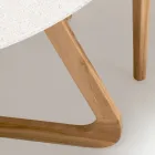 Table d'extérieur ronde en céramique terrazzo blanche fabriquée en Italie - Pegaso Viadurini