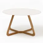 Table d'extérieur ronde en céramique terrazzo blanche fabriquée en Italie - Pegaso Viadurini