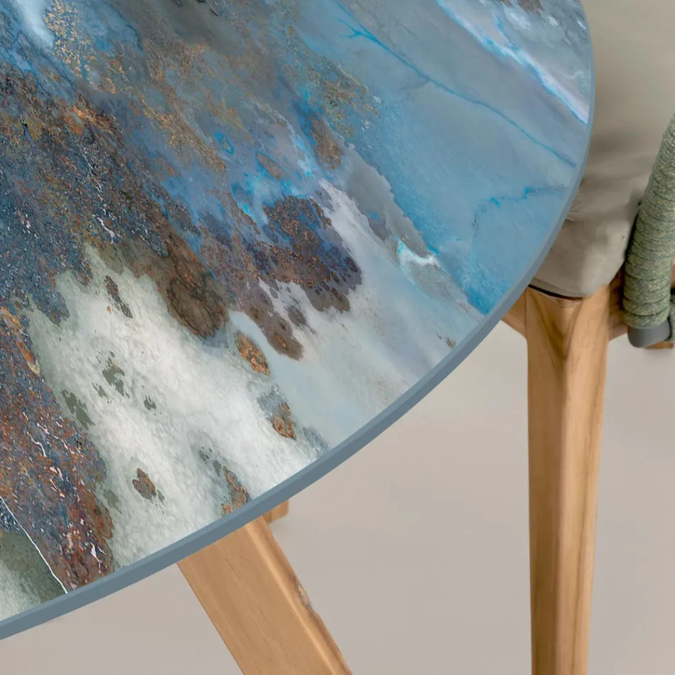 Table ronde d'extérieur en céramique Orage Made in Italy - Pegaso Viadurini