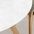 Table d'extérieur ronde en céramique blanche totale fabriquée en Italie - Pegaso Viadurini