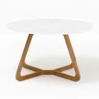 Table d'extérieur ronde en céramique blanche totale fabriquée en Italie - Pegaso Viadurini