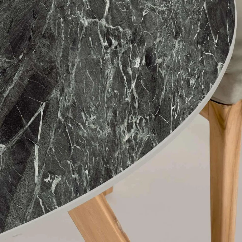 Table d'extérieur ronde en céramique verte France Made in Italy - Pegaso Viadurini