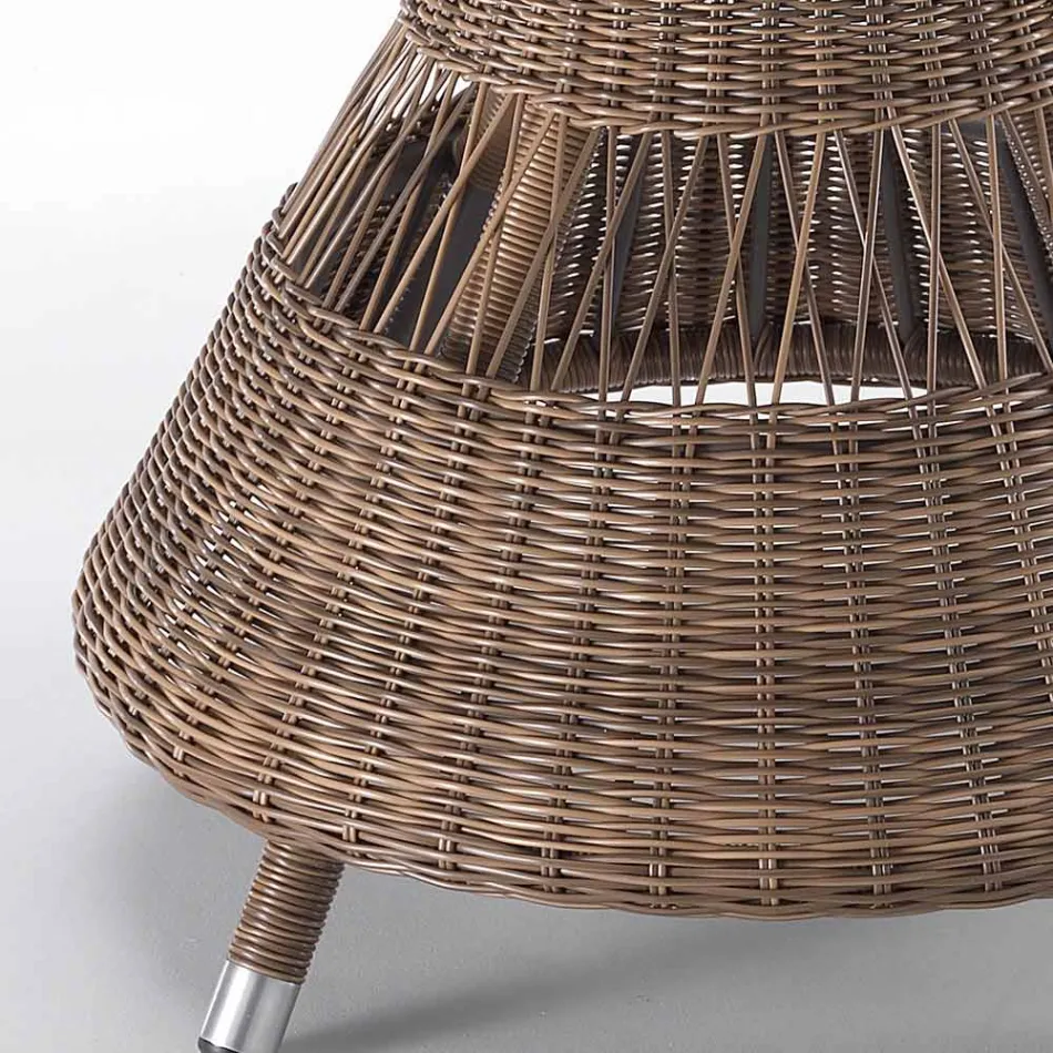 Table de jardin ronde avec 4 fauteuils avec accoudoirs - Gigi Viadurini