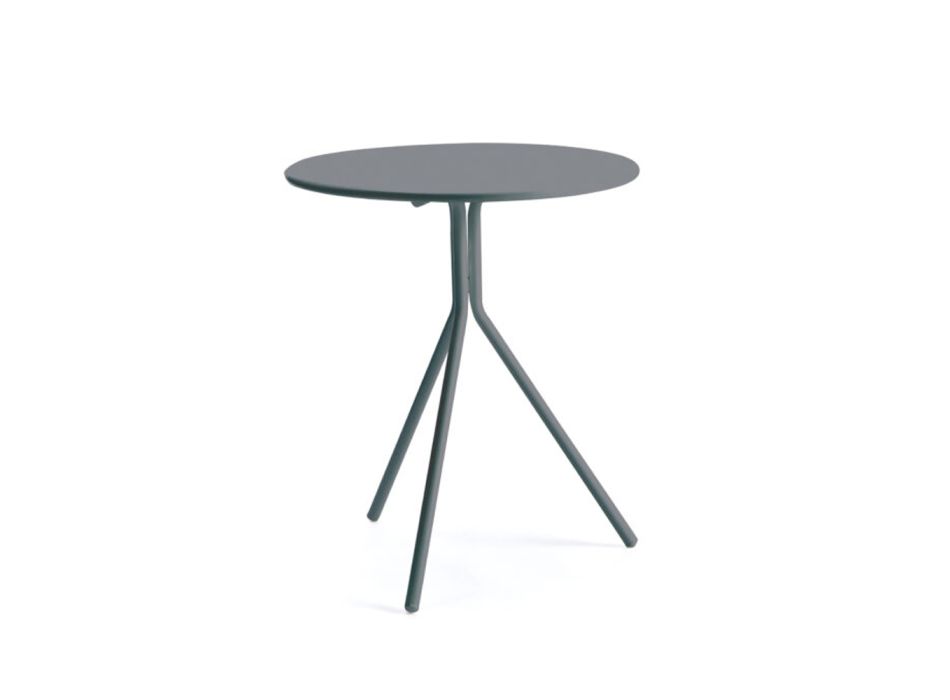 Table de jardin ronde en acier galvanisé Made in Italy - Ralph Viadurini