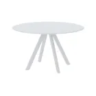 Table de jardin ronde en acier galvanisé Made in Italy - Brienne Viadurini