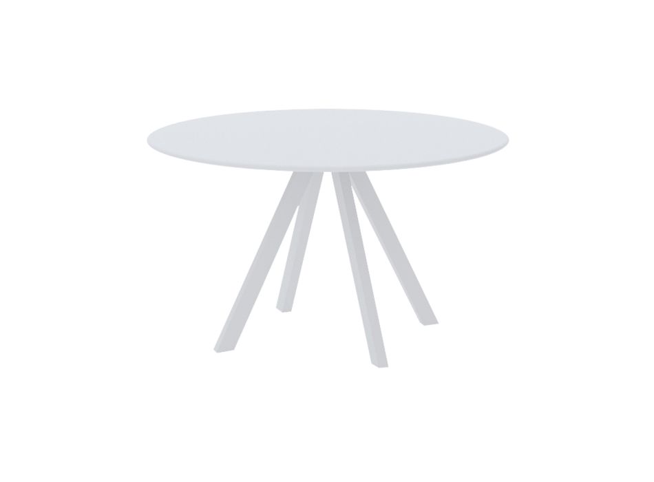 Table de jardin ronde en acier galvanisé Made in Italy - Brienne Viadurini