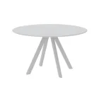 Table de jardin ronde en acier galvanisé Made in Italy - Brienne Viadurini