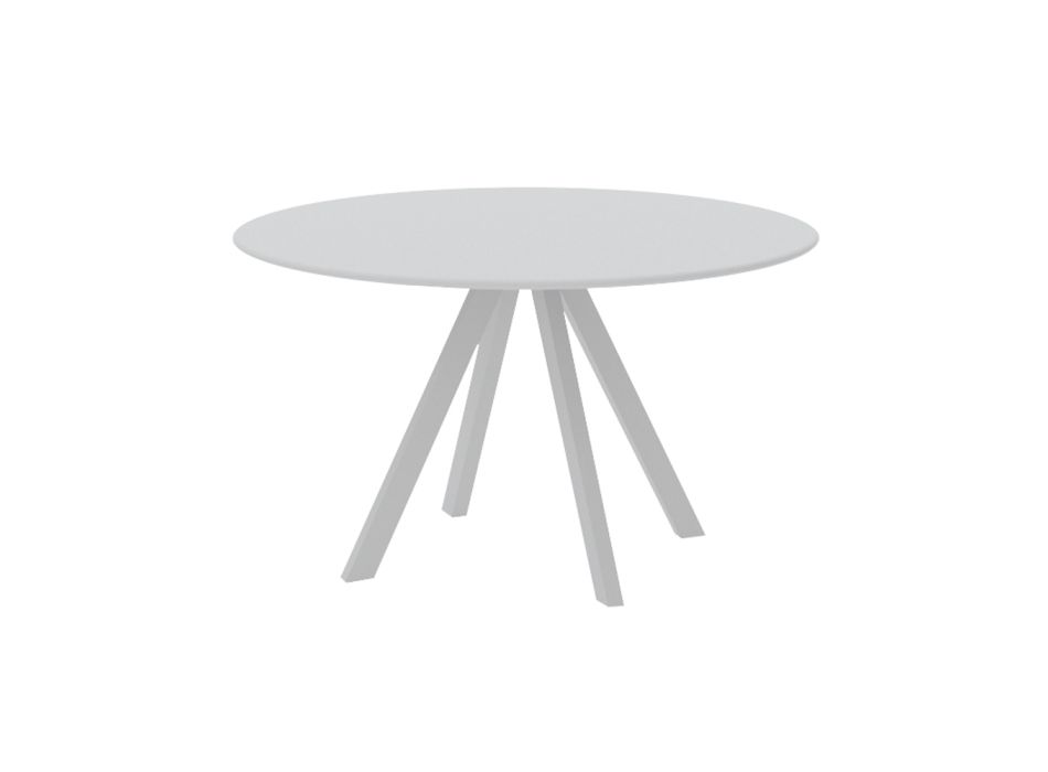 Table de jardin ronde en acier galvanisé Made in Italy - Brienne Viadurini