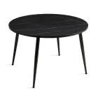 Table ronde six places avec plateau en MDF et piètement en métal - Croma Viadurini