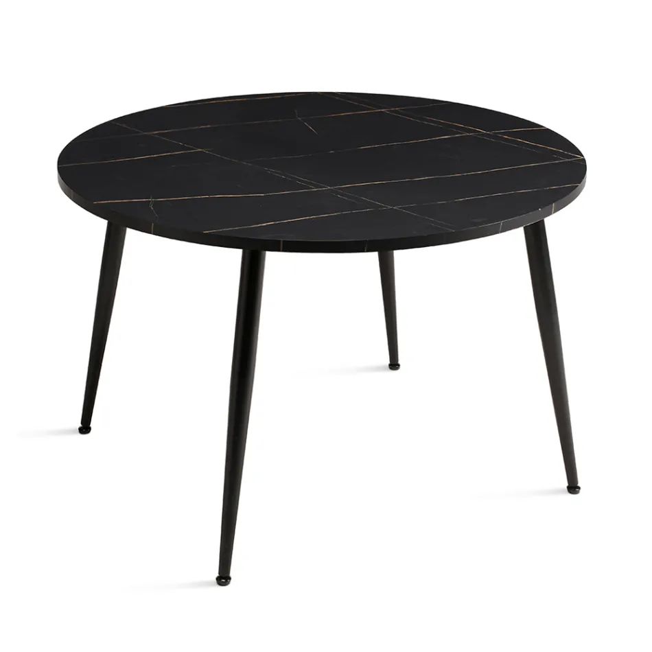 Table ronde six places avec plateau en MDF et piètement en métal - Croma Viadurini