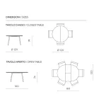 Table ronde six places avec plateau en MDF et piètement en métal - Croma Viadurini