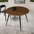 Table ronde six places avec plateau en MDF et piètement en métal - Croma Viadurini