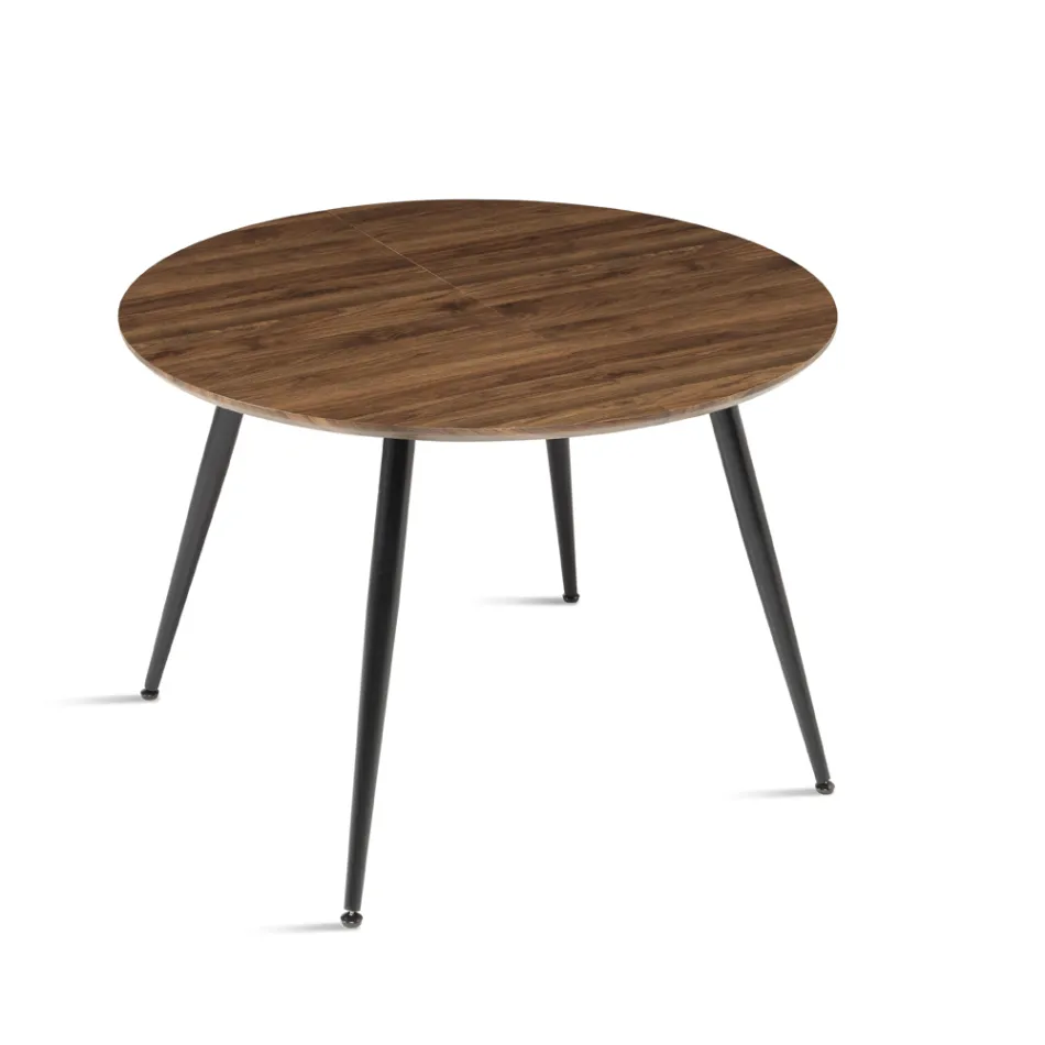 Table ronde six places avec plateau en MDF et piètement en métal - Croma Viadurini