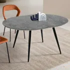 Table ronde six places avec plateau en MDF et piètement en métal - Croma Viadurini