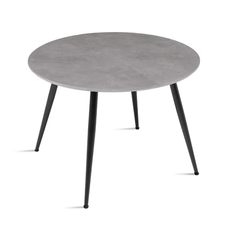 Table ronde six places avec plateau en MDF et piètement en métal - Croma Viadurini