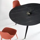 Table ronde six places avec plateau en MDF et piètement en métal - Croma Viadurini