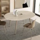Table ronde six places avec plateau en MDF et piètement en métal - Croma Viadurini