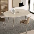Table ronde six places avec plateau en MDF et piètement en métal - Croma