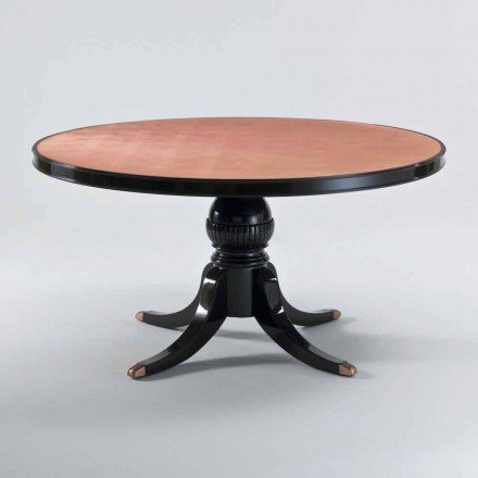 design classique ronde table en acajou poli, diamètre 150 cm, Akim Viadurini