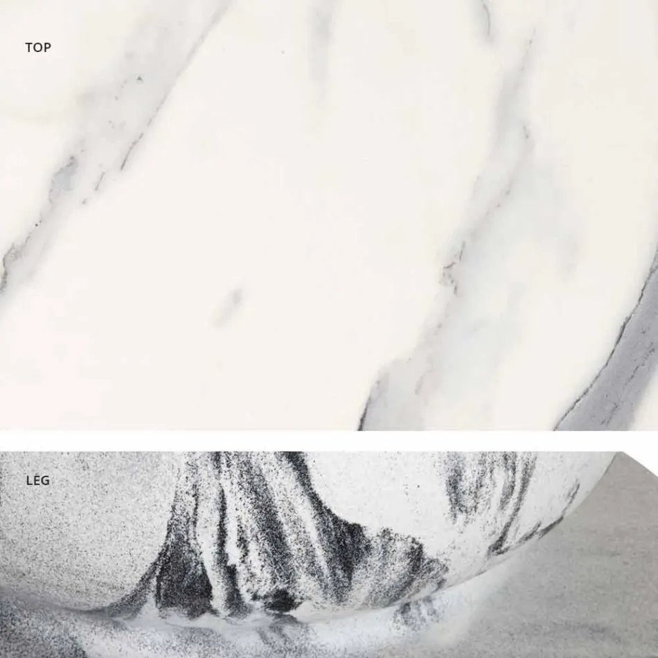 Table ronde de design classique, plateau Ø140 et HPL - XIXe siècle par Slide Viadurini