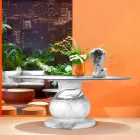 Table ronde de design classique, plateau Ø140 et HPL - XIXe siècle par Slide Viadurini