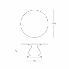 Table ronde de design classique, plateau Ø140 et HPL - XIXe siècle par Slide Viadurini