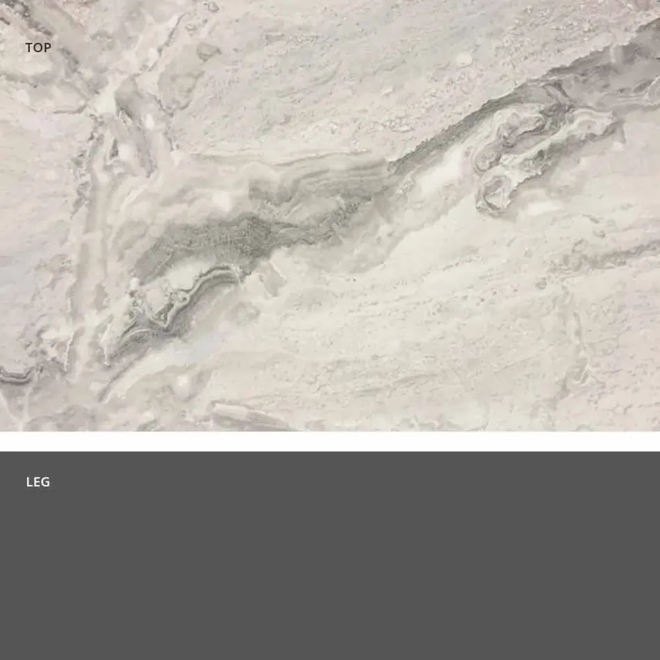 Table ronde de design classique, plateau Ø140 et HPL - XIXe siècle par Slide Viadurini