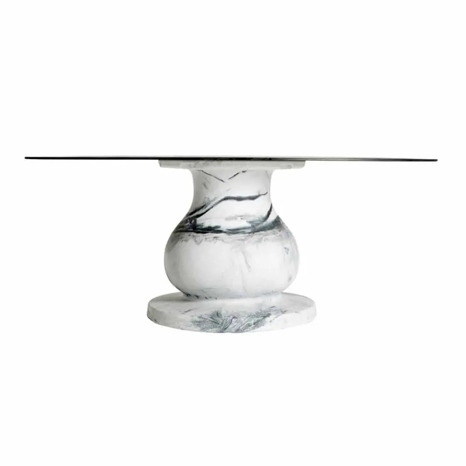 Table ronde de design classique, plateau Ø140 et HPL - XIXe siècle par Slide Viadurini