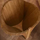 Table design ronde en verre et frêne huilé Made in Italy - Madame Viadurini