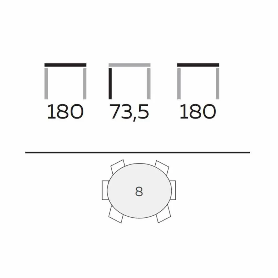Table design ronde en verre et frêne huilé Made in Italy - Madame Viadurini