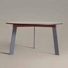 Table ronde design moderne en acier et MDF laqué coloré - Aronte Viadurini