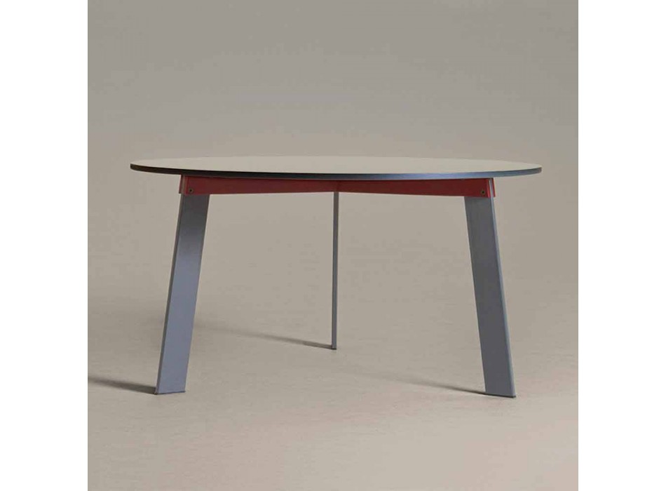 Table ronde design moderne en acier et MDF laqué coloré - Aronte Viadurini