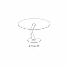 Table ronde de design moderne en verre extra-clair fabriquée en Italie - Akka Viadurini