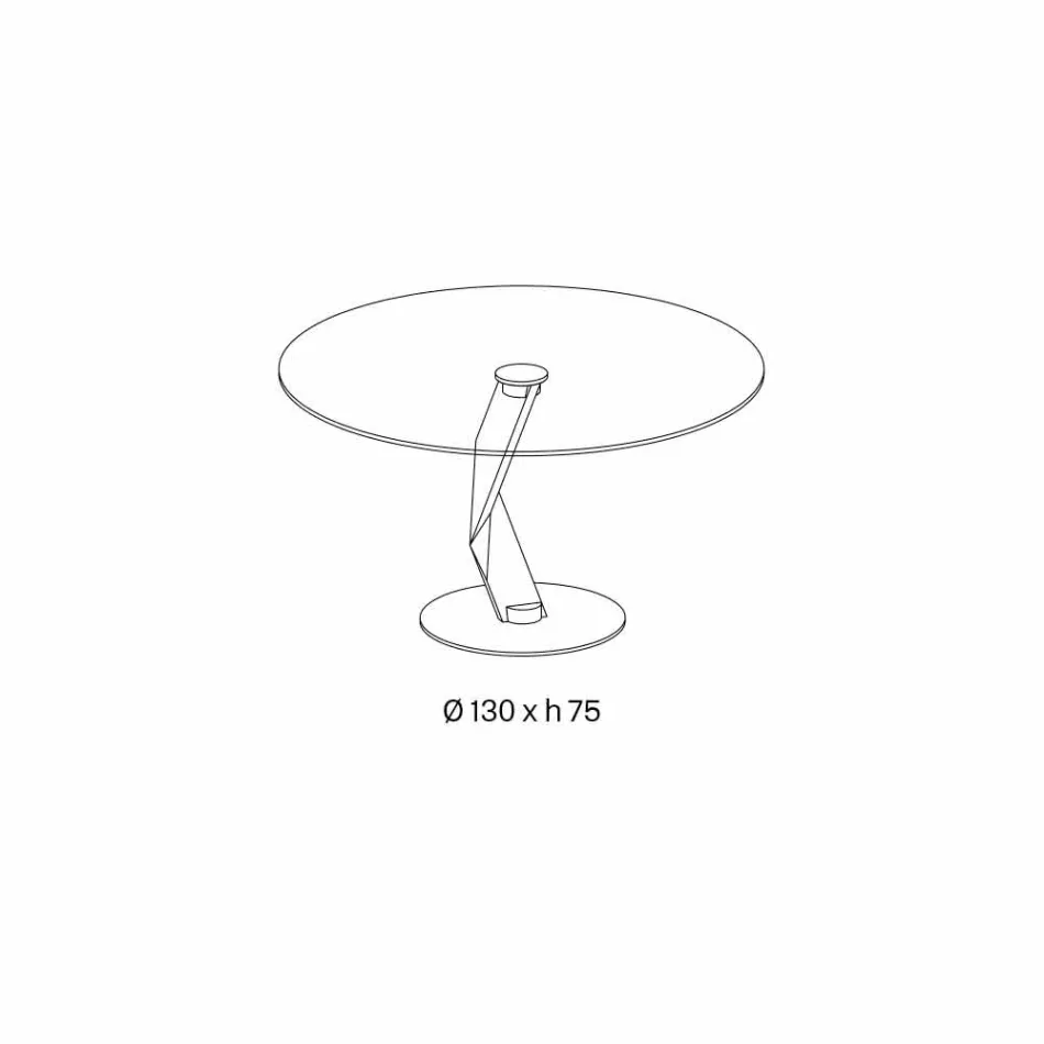 Table ronde de design moderne en verre extra-clair fabriquée en Italie - Akka Viadurini