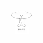 Table ronde de design moderne en verre extra-clair fabriquée en Italie - Akka Viadurini