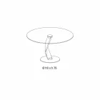 Table ronde de design moderne en verre extra-clair fabriquée en Italie - Akka Viadurini