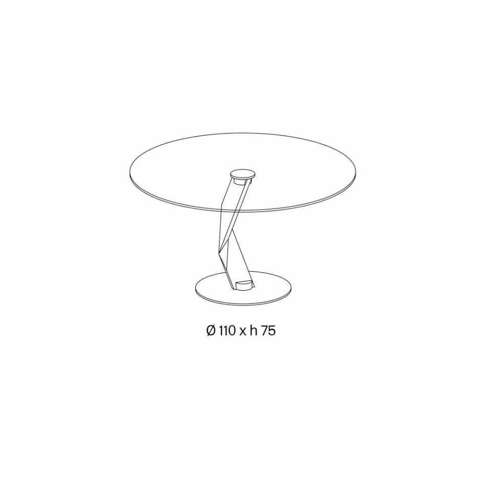 Table ronde de design moderne en verre extra-clair fabriquée en Italie - Akka Viadurini