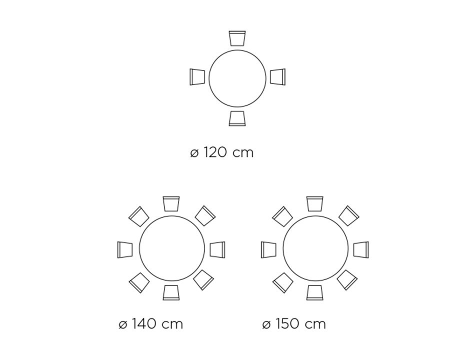 Table ronde fixe avec plateau en céramique fabriquée en Italie - Ciseaux Viadurini