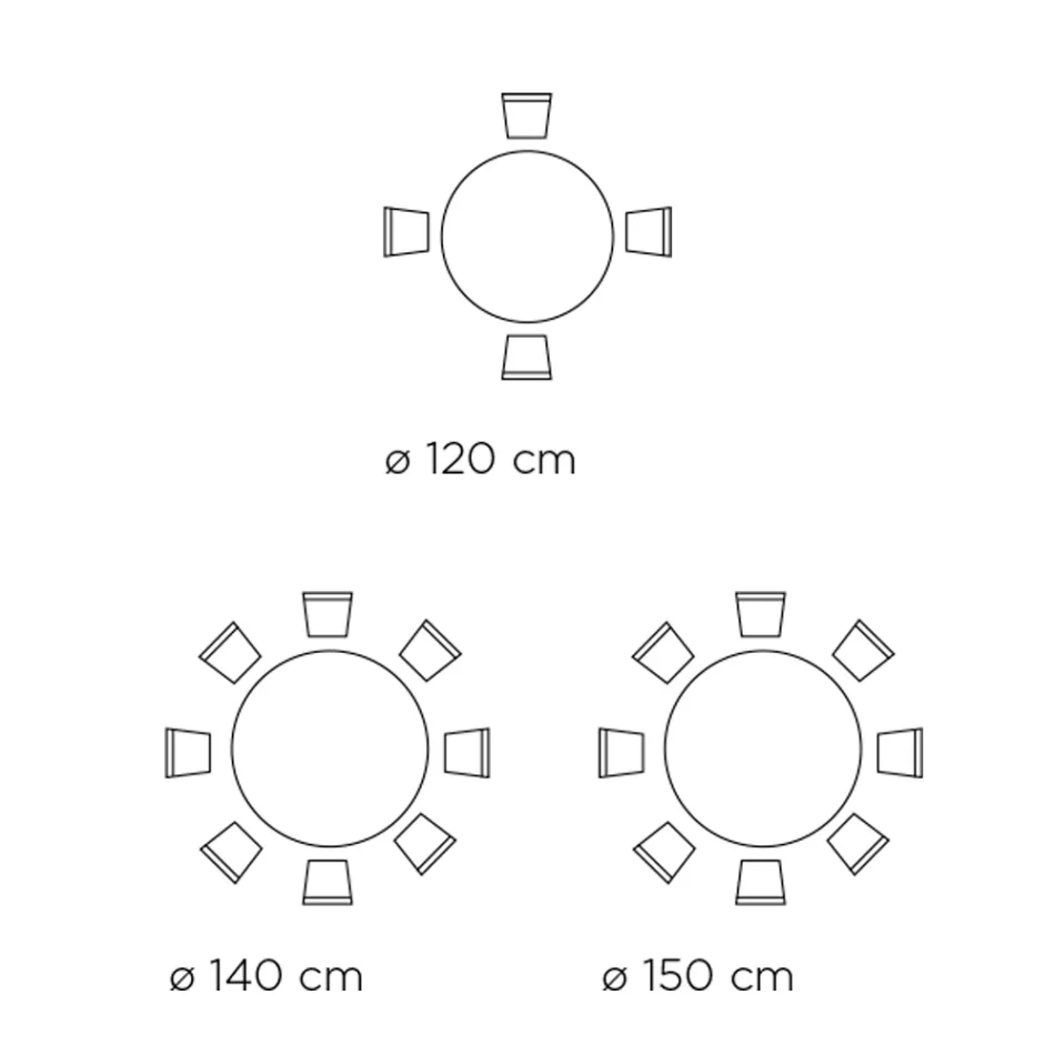 Table ronde fixe avec plateau en céramique fabriquée en Italie - Ciseaux Viadurini