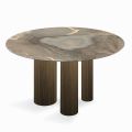 Table ronde fixe en céramique et acier fabriquée en Italie - Ciseaux