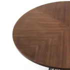 Table Ronde en Métal et MDF Plaqué - Lanthane Viadurini