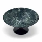 Table ronde moderne en marbre de Carrare et Marquinia fabriquée en Italie – Dollars Viadurini